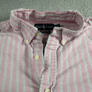 Vintage Polo Ralph Lauren Button Down Shirt‎ Mens XL Pink Stripe Classic Fit